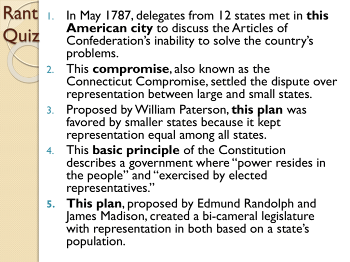 Compromises of the constitutional convention worksheet