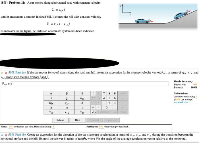 A car moves along a horizontal road with constant velocity