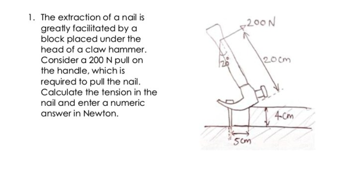 A block placed under the head of the claw hammer