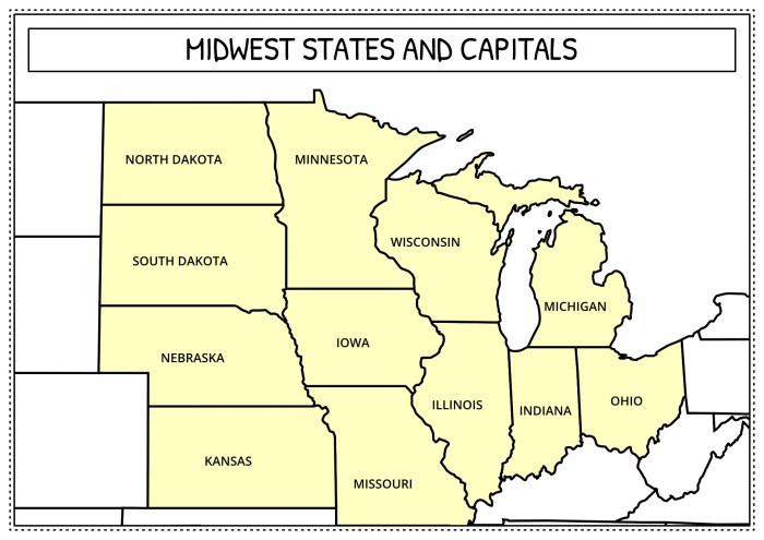 Midwest states and capitals and abbreviations