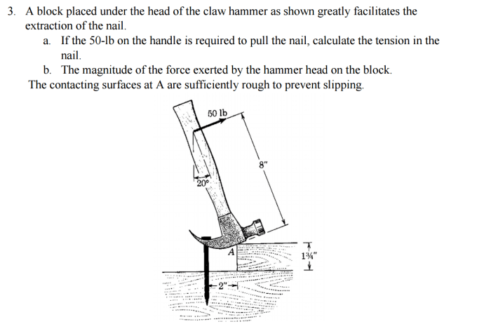 A block placed under the head of the claw hammer